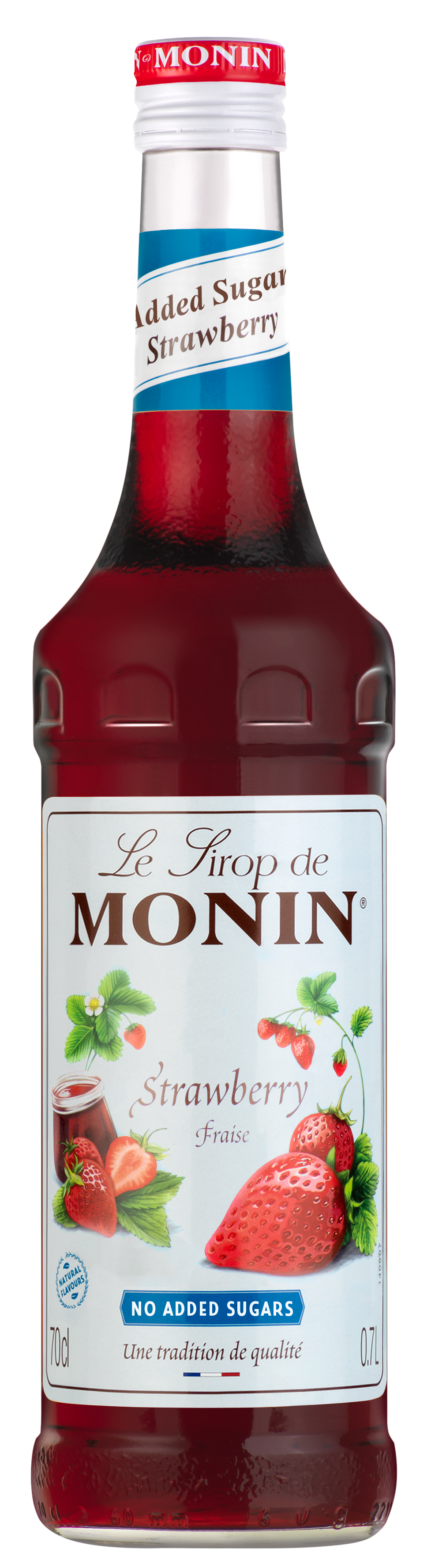 MONIN Premium Strawberry No Added Sugar Syrup 1L (plastic)